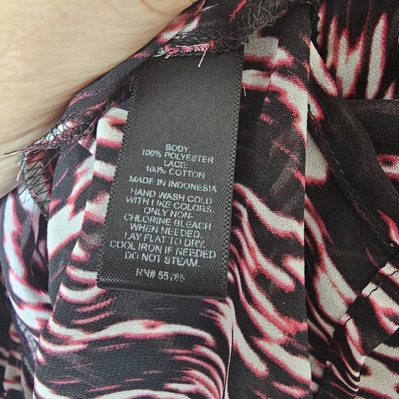 Express Sheer Abstract Multicolor Print Black Lace Accents‎ Size XS - Picture 8 of 8